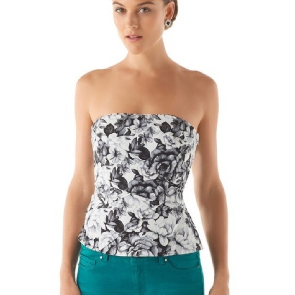 WHBM After Thought Floral Bustier Top Sz 8